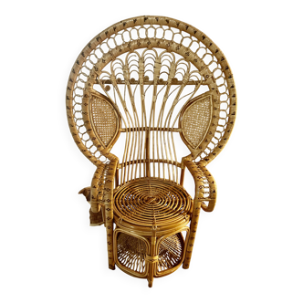 Vintage Emmanuelle armchair – Rattan – Rare model – Very good condition