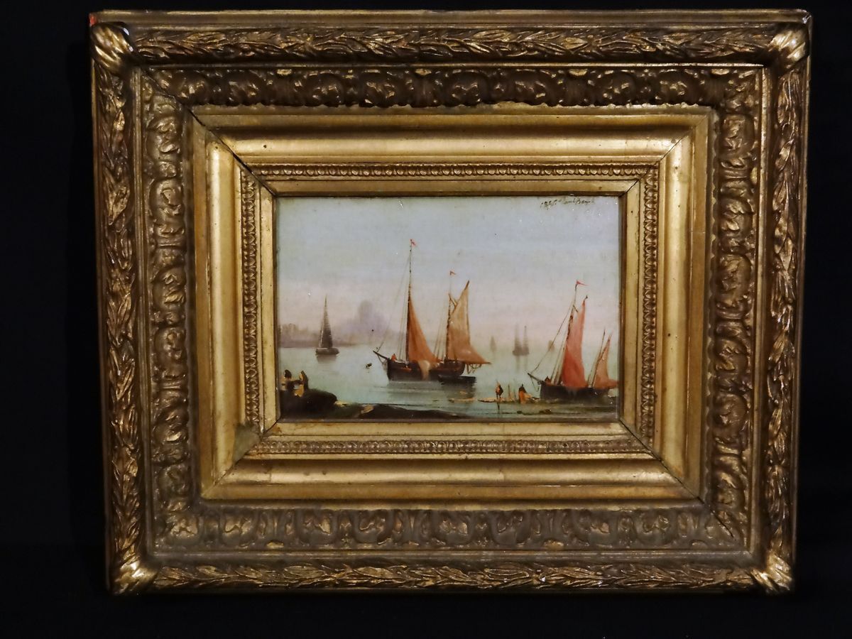 Oil painting on wooden panel