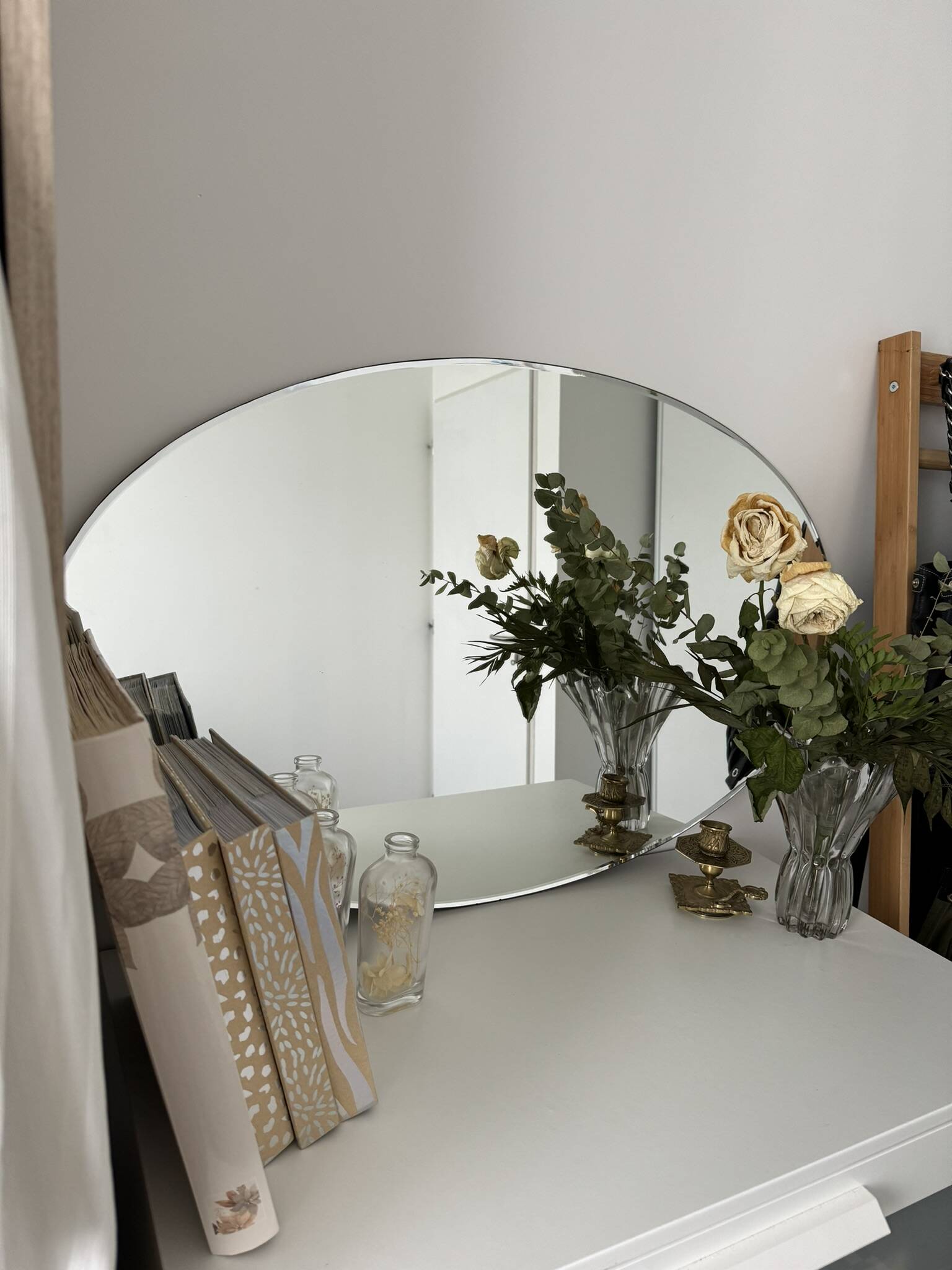 Large vintage beveled mirror