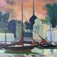 1954 swedish vintage coastal oil painting