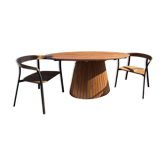 Table ovale de jardin et ses 2 chaises