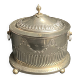 Boite à thé, biscuits en métal argenté, Maroc XXème