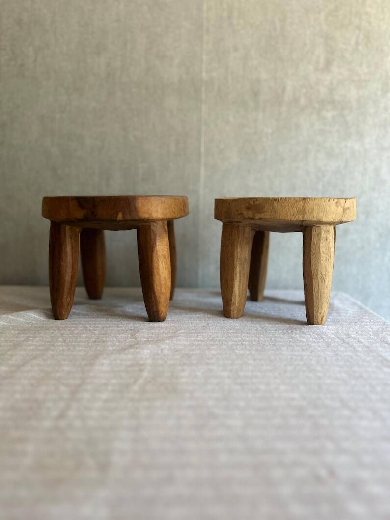 Small round Senoufo stool in wood