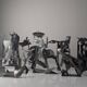 Groupe sculptural « D'après Picasso » en métal, hommage à Guernica, fin du XXe siècle