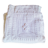 Knitted white cotton bedspread