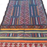 Carpet kilim blue in wool 97x198cm