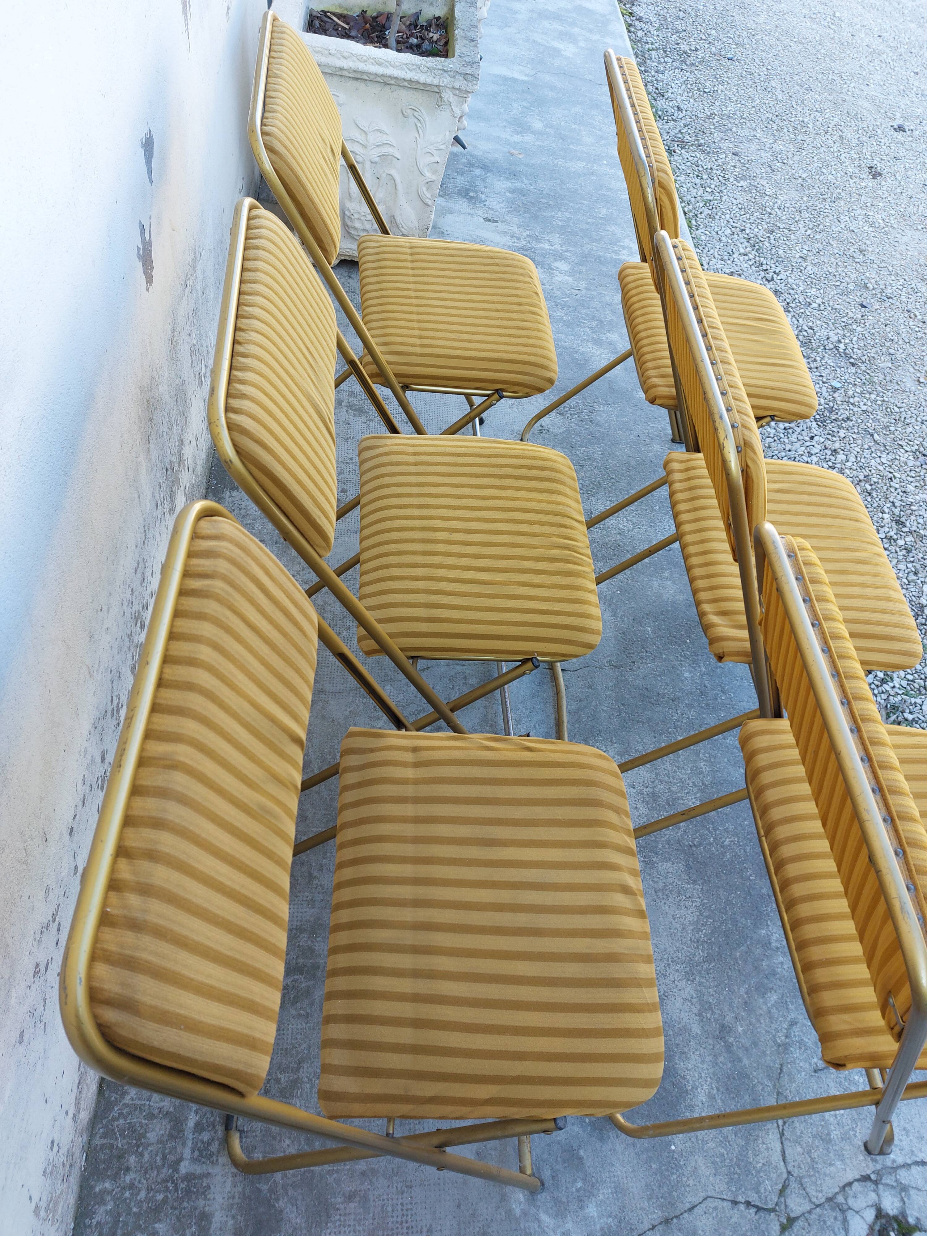 6 folding chairs Lafuma vintage 1970