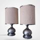 Vintage 1970s Chrome Brushed Metal Bedside Lamps Rewired Space Age