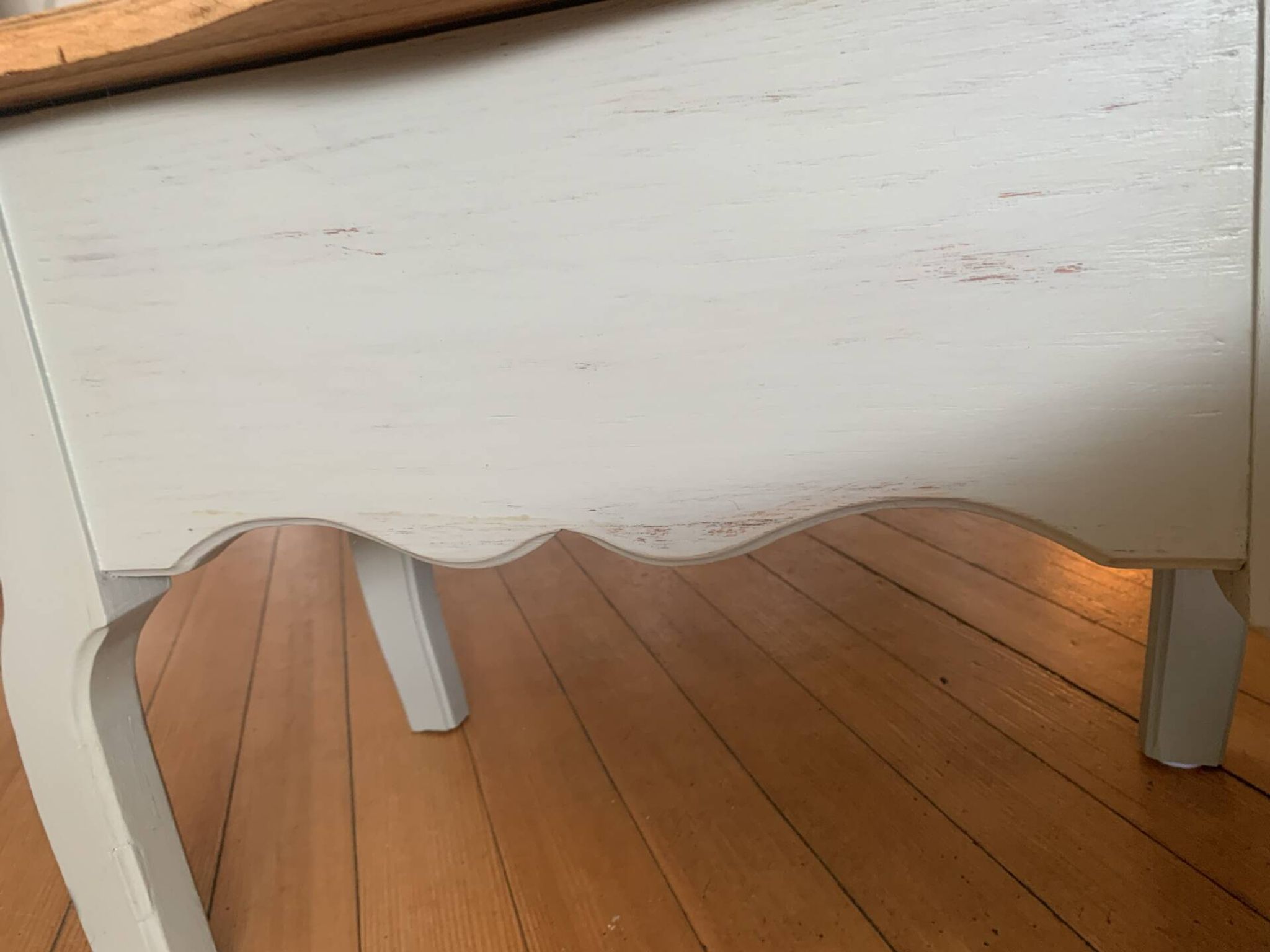 Table basse vintage en chêne, forme libre
