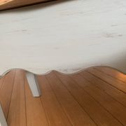 Table basse vintage en chêne, forme libre