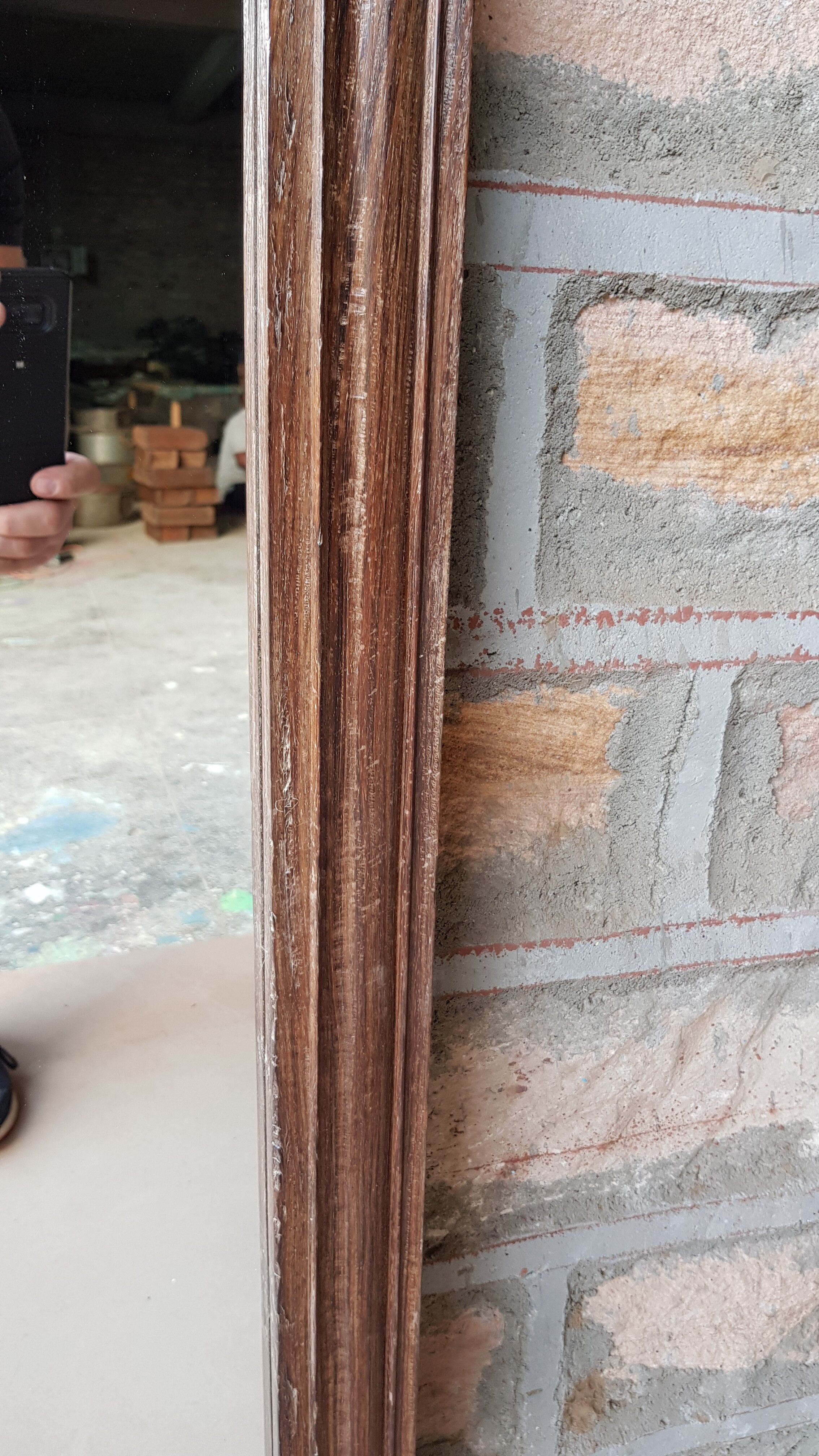 Ancient Burmese teak mirror