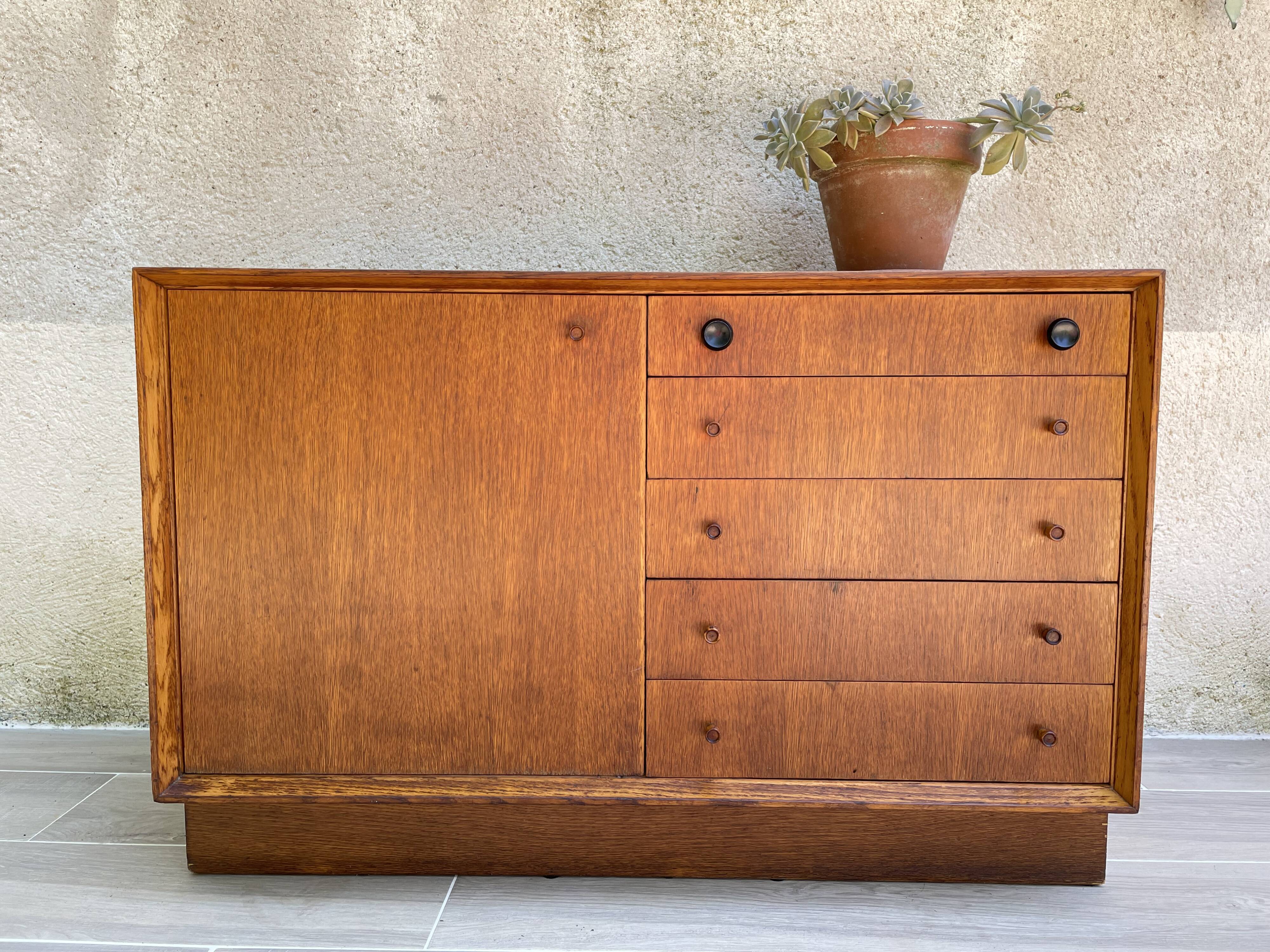Scandinavian sideboard with 5 vintage drawers