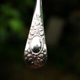 6 small spoons silver metal pink medallion