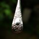 6 small spoons silver metal pink medallion