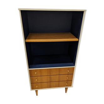 Vintage wooden storage cabinet / chest of drawers spindle feet / bookcase / column