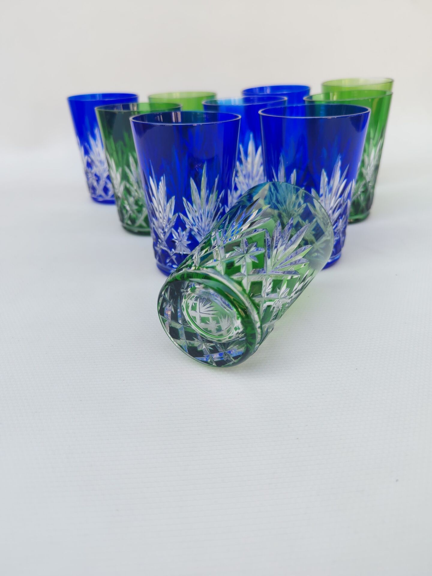 10 crystal goblets from Saint Louis, 1930s.