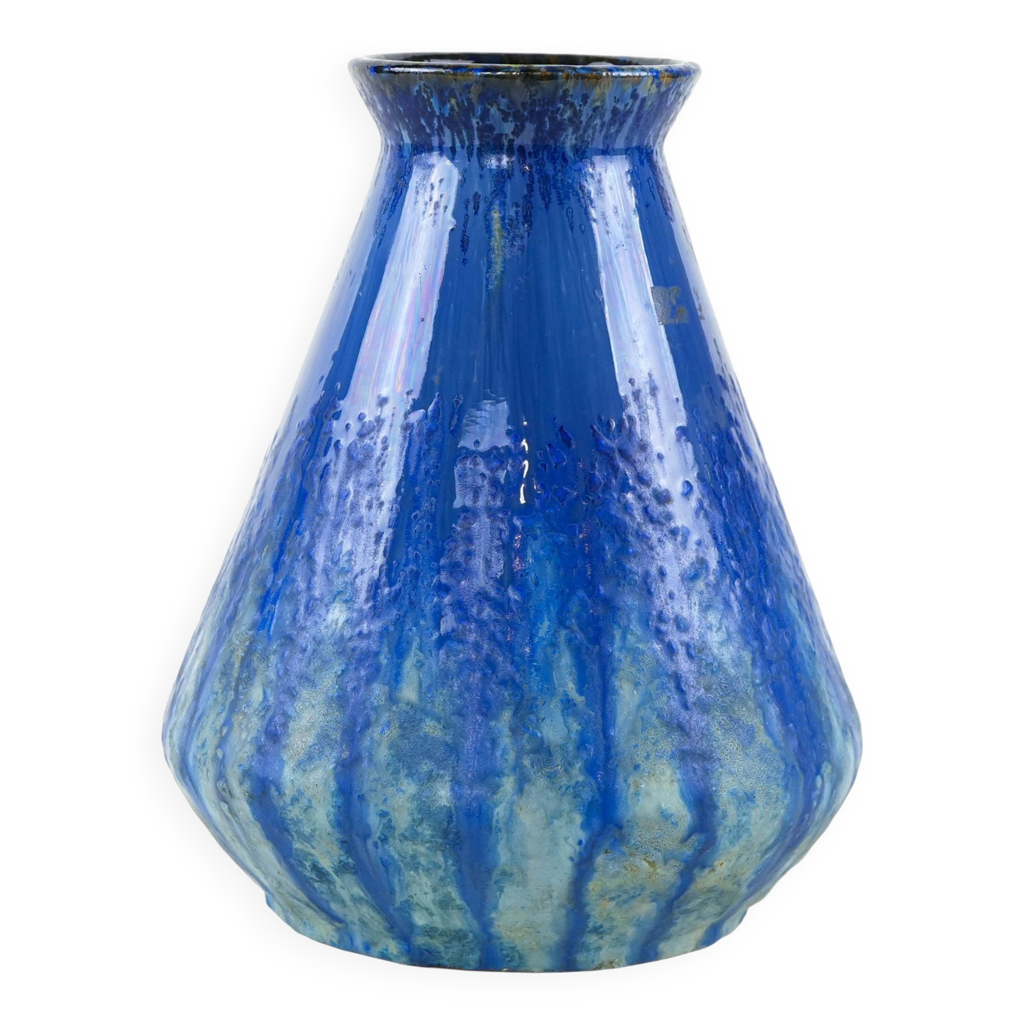 Blue ceramic vase, Danish design, 1960s, made in Denmark