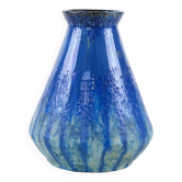 Vase en céramique bleue, design danois, années 1960, fabriqué au Danemark