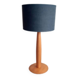 Solid beech table lamp with brown lampshade