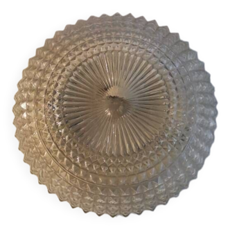 Vintage crystal glass wall ceiling light from the 70s