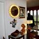 Vintage circular mirror in gold brass by christoph palma austria 1960