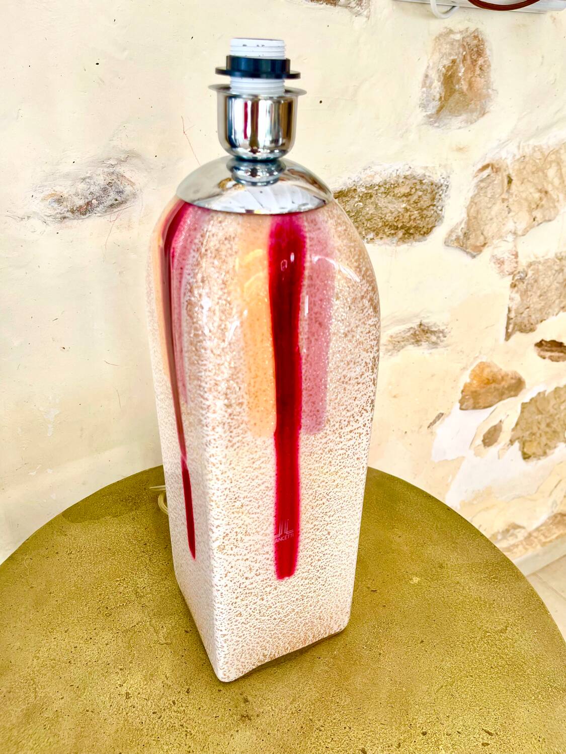 Lancetti Milano lamp base Murano glass, Italy 1980s