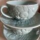 Set of 4 soup / consommé cups and saucers in ceramic.