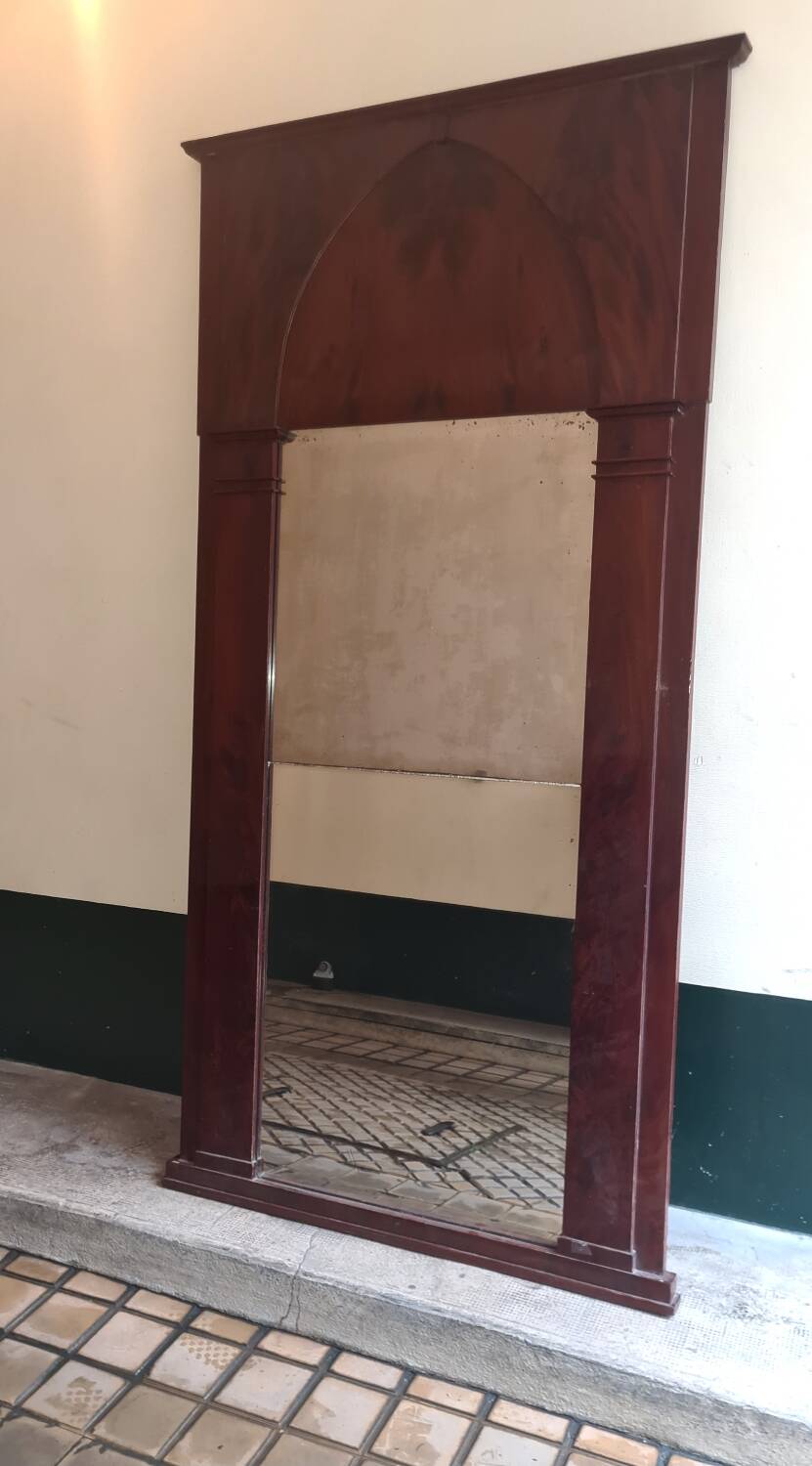 Large Empire period mahogany mirror or trumeau