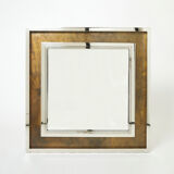 Miroir chrome métal cuivré Industriel par Belgo Chrome 1970 130x130cm