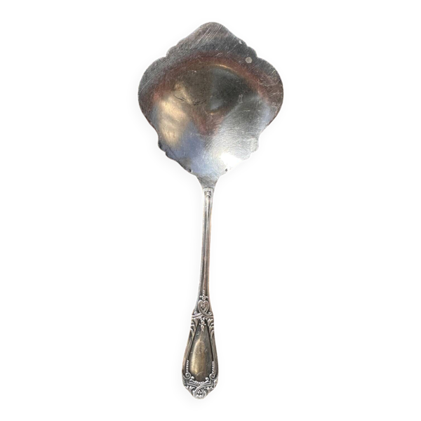 Cuillère à fraises ou salade de fruits ancienne Art Nouveau en métal argent