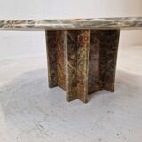 Italian octagon marble coffee table, 1980s