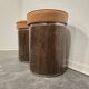 1970s Vintage Wooden Stool – Faux Leather Cushion & Aluminium Trim
