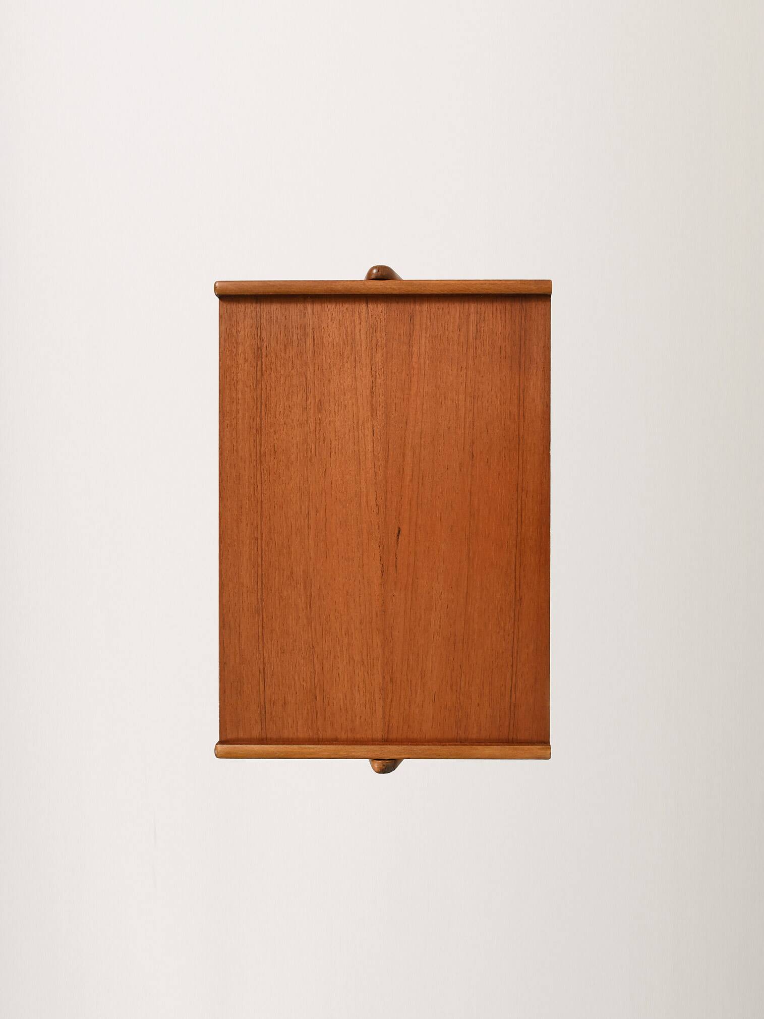 Scandinavian vintage bedside table in teak with Vienna cane