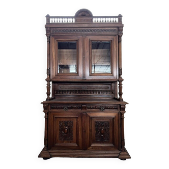 Renaissance Style Library Buffet In Carved Solid Walnut