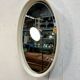 Vintage Oval Mirror with Lighting in Wooden Frame, Hillebrand Germany 1970s