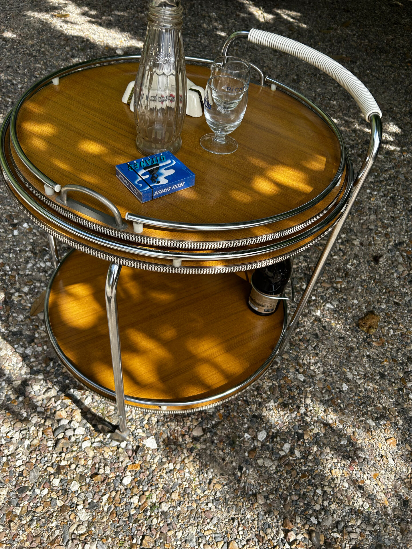 Vintage rolling bar cart from the 60s/70s.