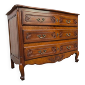 Curved commode in Louis XV style made of cherry wood.