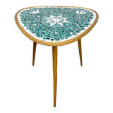 Pedestal table tripod mosaic tray mirror 50s