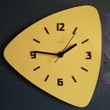 Formica vintage asymmetrical silent wall clock "Yellow Star"