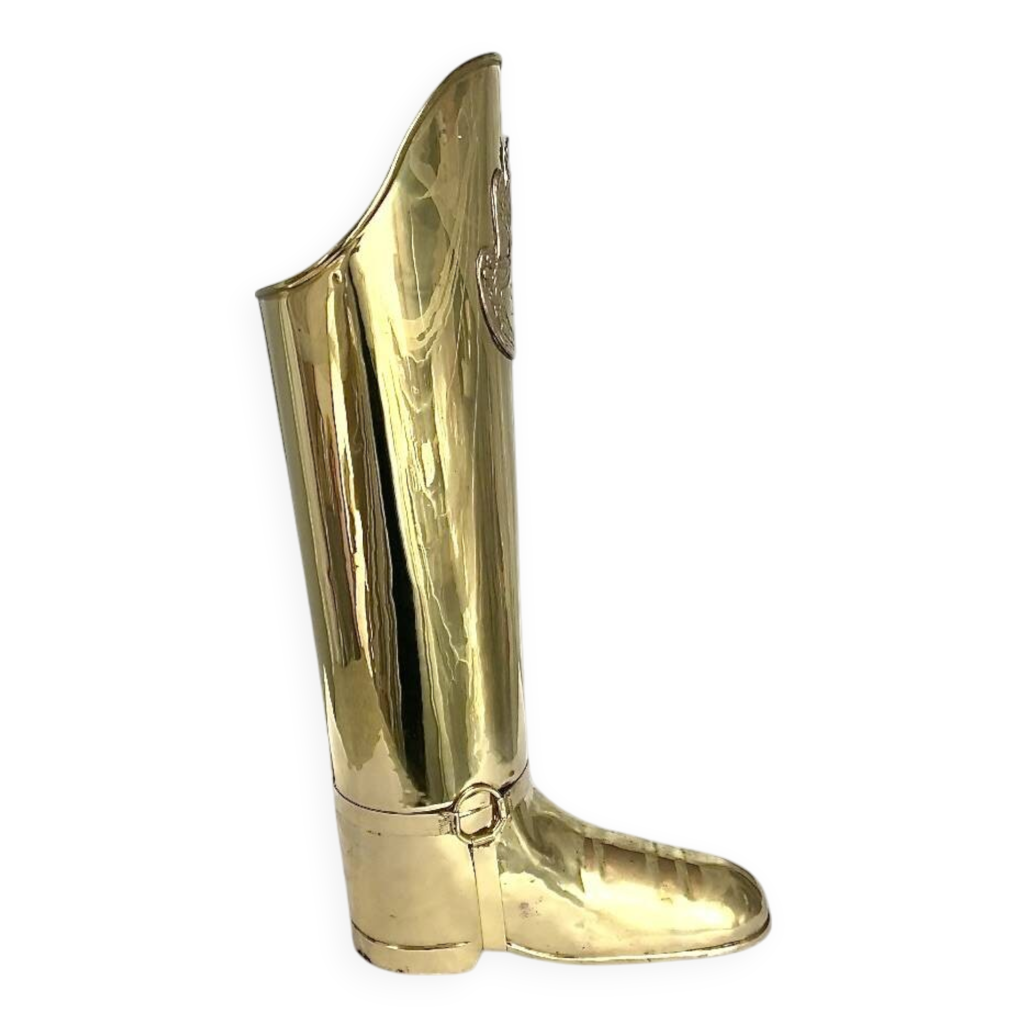 Antique Mécap gilded brass umbrella stand – 2.818 kg – Engraved number 21