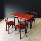 French Reconstruction Bistro Chairs from Baumann, 1950s, Set of 8