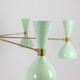 Contemporary 12-light diabolo-shaped radiant chandelier.