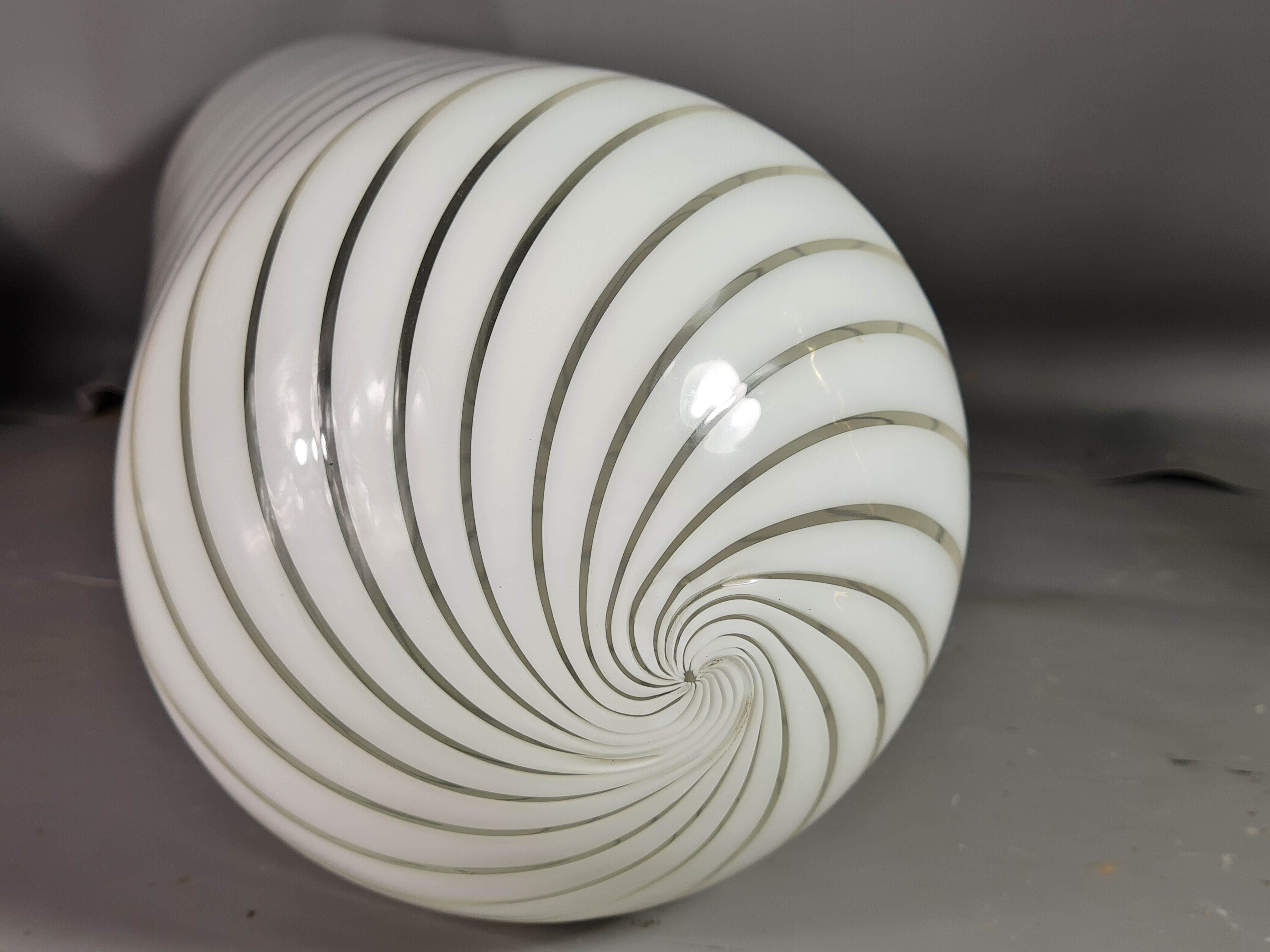 Table lamp blown glass & gold metal Italy vintage 70/80s