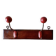 Vintage coat rack - double coat hook - red wooden balls