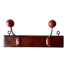 Vintage coat rack - double coat hook - red wooden balls