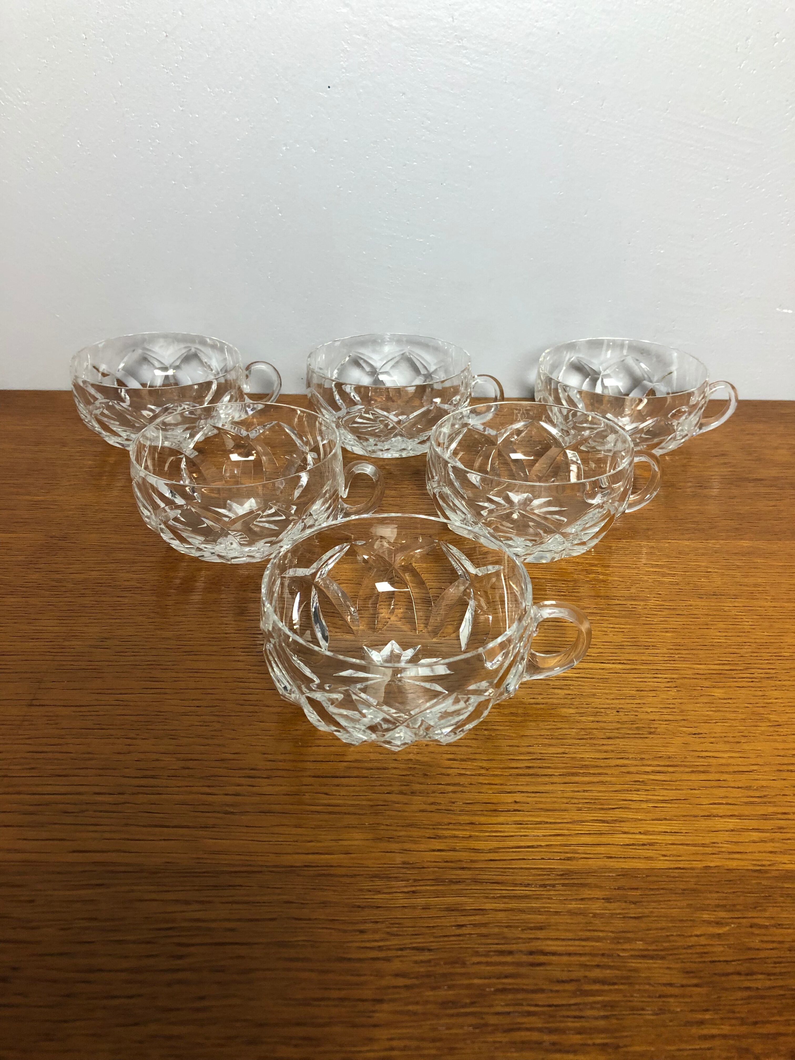 6 Cups Saint Louis Crystal