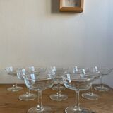 Set of 10 champagne glasses