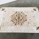Large Italian pietra dura marble mosaic coffee table, floral inlay, Carrara marble
