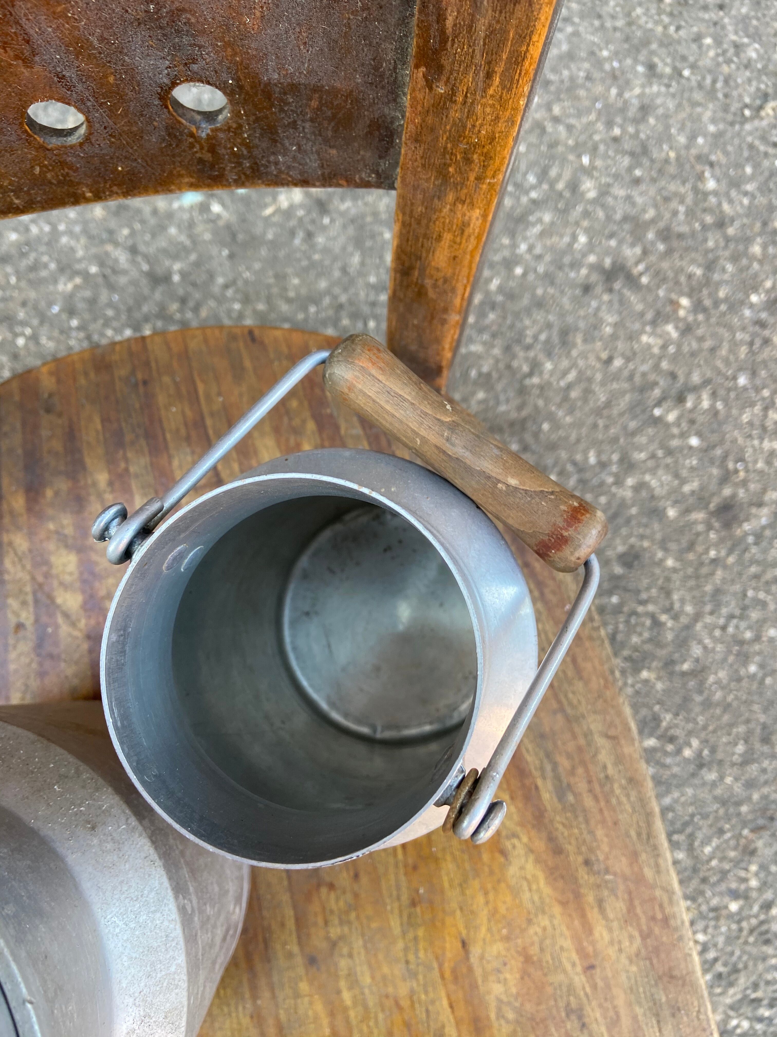 3 Vintage aluminium old milk pot 1950