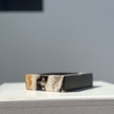 Symmetrical multicolored petrified wood soap dish